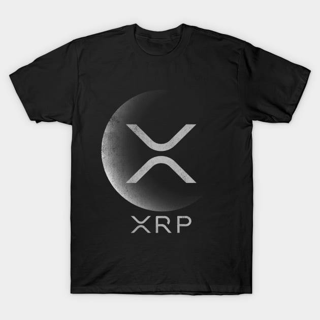 Vintage Ripple XRP Coin To The Moon Crypto Token Cryptocurrency Blockchain Wallet Birthday Gift For Men Women Kids T-Shirt by Thingking About